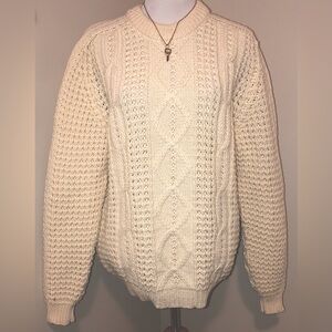 Gaeltarra Vintage 100% Wool Loomed in Ireland Cable Knit Sweater,Size-42